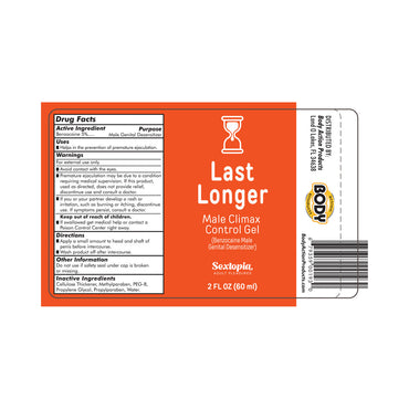 Sextopia Last Longer Male Climax Control Gel 2 oz. Bottle