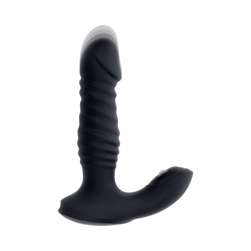 Zero Tolerance Striker Rechargeable Thrusting Anal Vibe with Remote Silicone Black