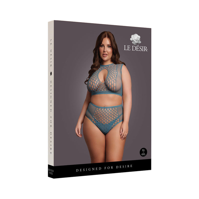 Le Desir Duo Net KeyHole Bra Set Ocean Q