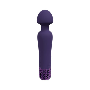 Royal Gems Scepter Silicone Rechargeable Vibrator Purple
