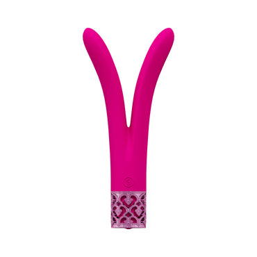 Royal Gems Dueling Queens Silicone Rechargeable Vibrator Pink