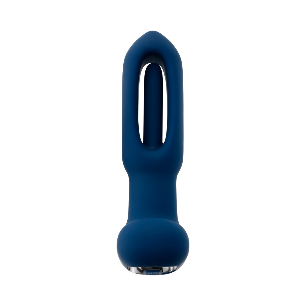 Evolved The Flapper Rechargeable Vibrator With Remote Silicone Blue