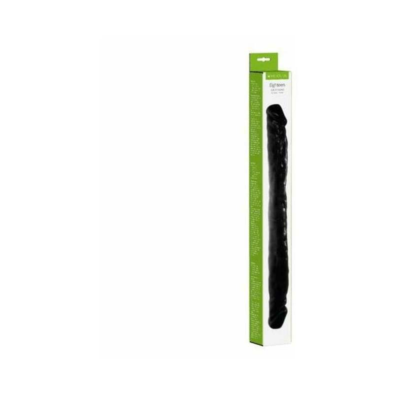 Me You Us Eighteen Double Dong 18 in. Double Ended Dildo Black