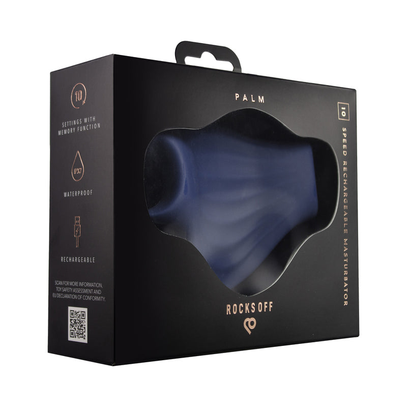 Rocks-Off Palm Vibrating Masturbator Blue