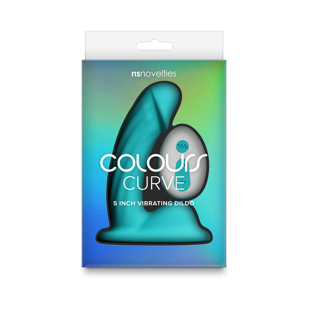 Colours Curve Vibrating 5in Dildo Teal