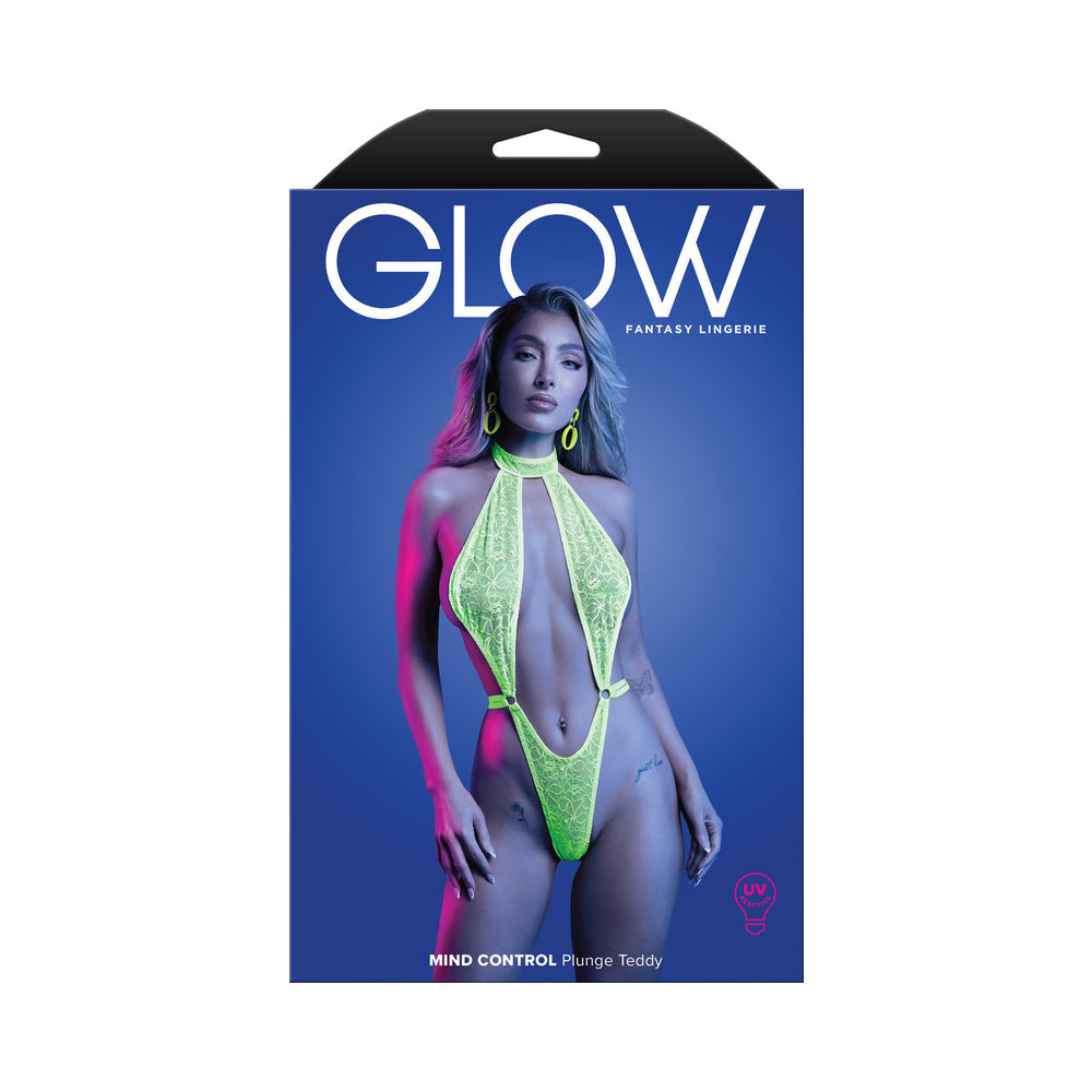 UV Reactive Lace Halter Teddy - M/L