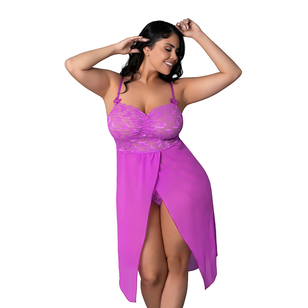 Butterfly Fantasies Gown and Thong Set - Seductive and Stylish