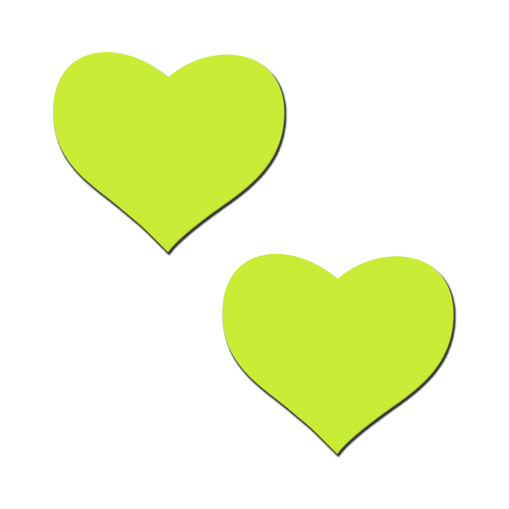 Glow in the Dark Neon Yellow Heart Pasties