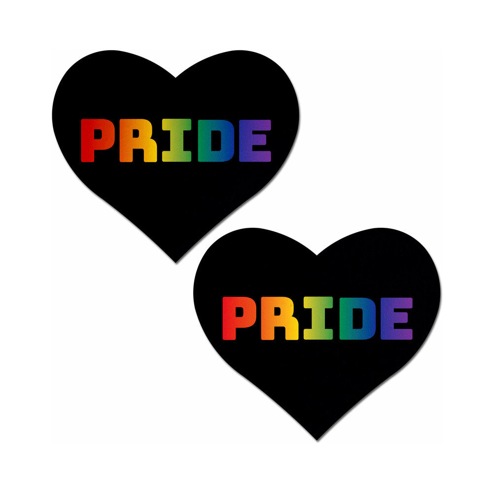 Rainbow PRIDE on Black Heart Pasties
