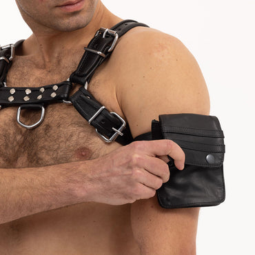 Prowler Red Leather Wallet in Black