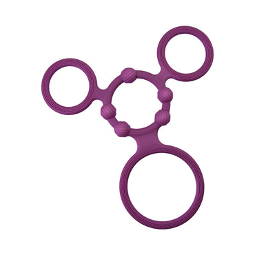 Enhancer Quad Cock Ring Set - Rubine Red