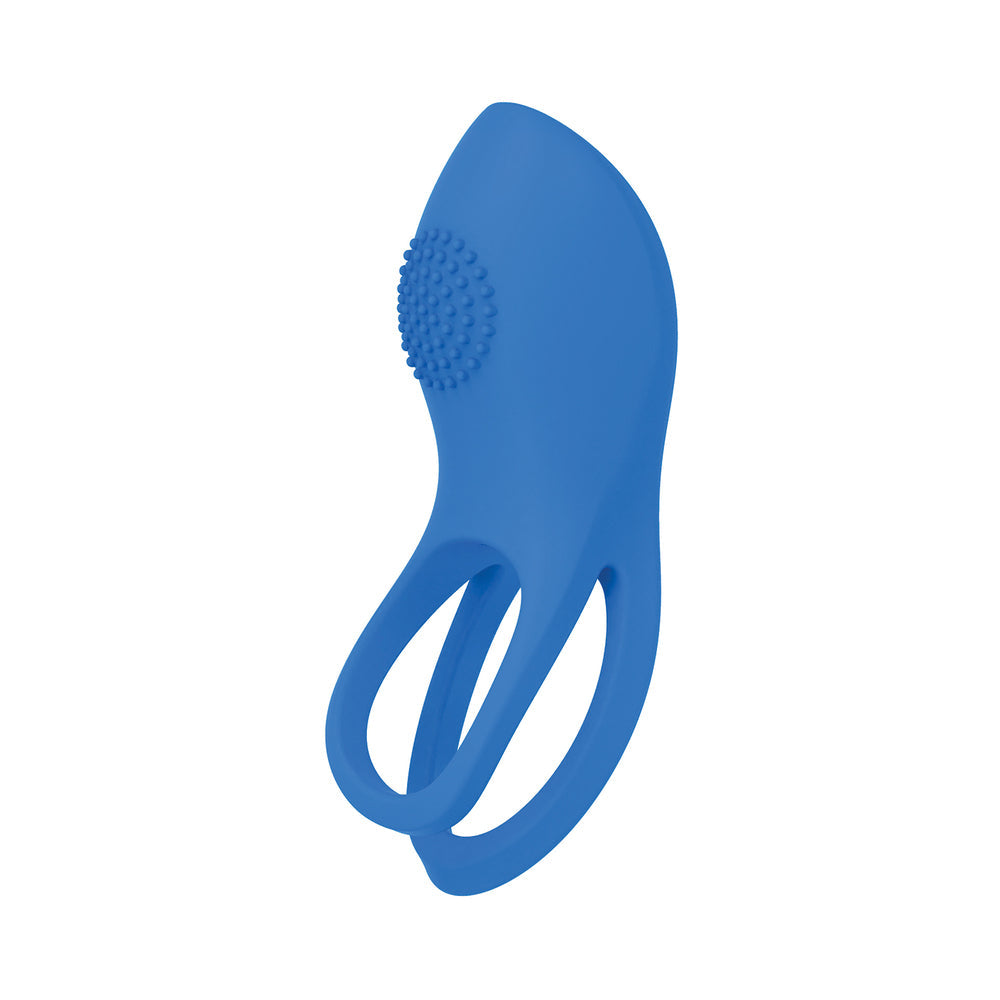 Gold Glam Cock Ring Vibrator - Blue