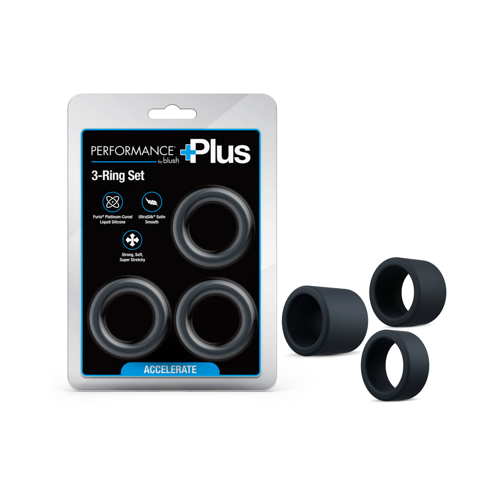 Performance Plus Accelerate Cock Ring Set - Black