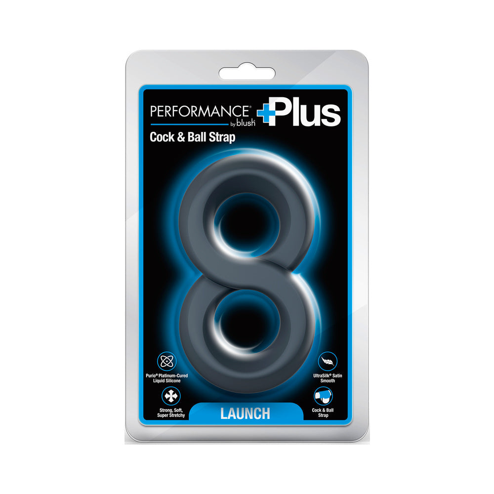 Performance Plus Double Strap Cock Ring - Launch Black