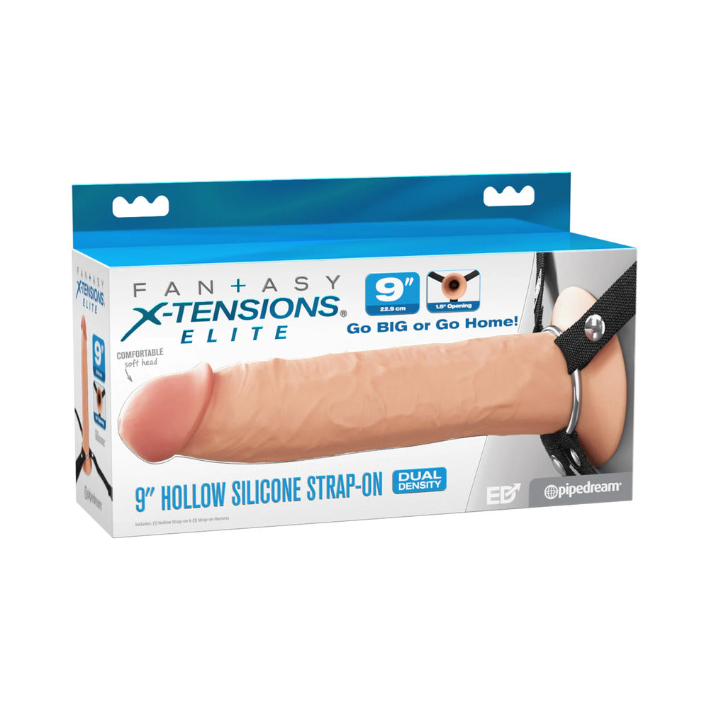 FX Elite Hollow Strap-On Dual Density Dildo 9in