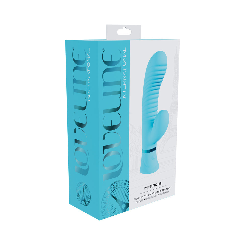 Loveline Mystique Sil Rib Rabbit Vibrator - Blue