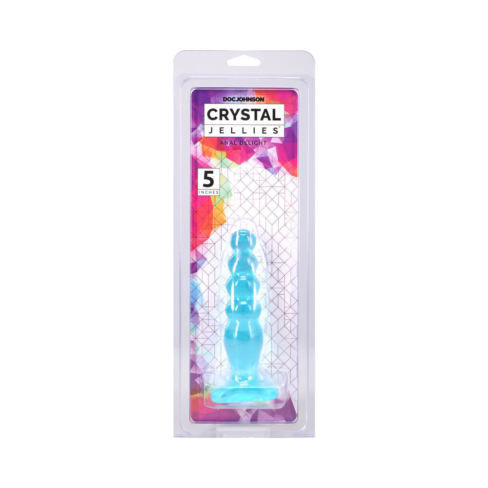 Teal Crystal Jellies Anal Plug - 5 Inch