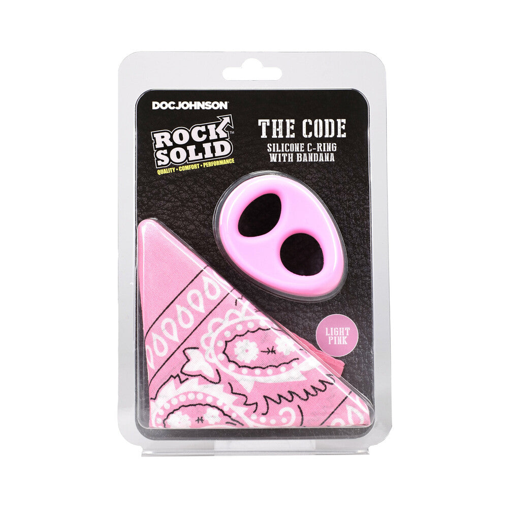 Cock Ring and Bandana Set - Rock Solid The Code C-Ring PnkBk