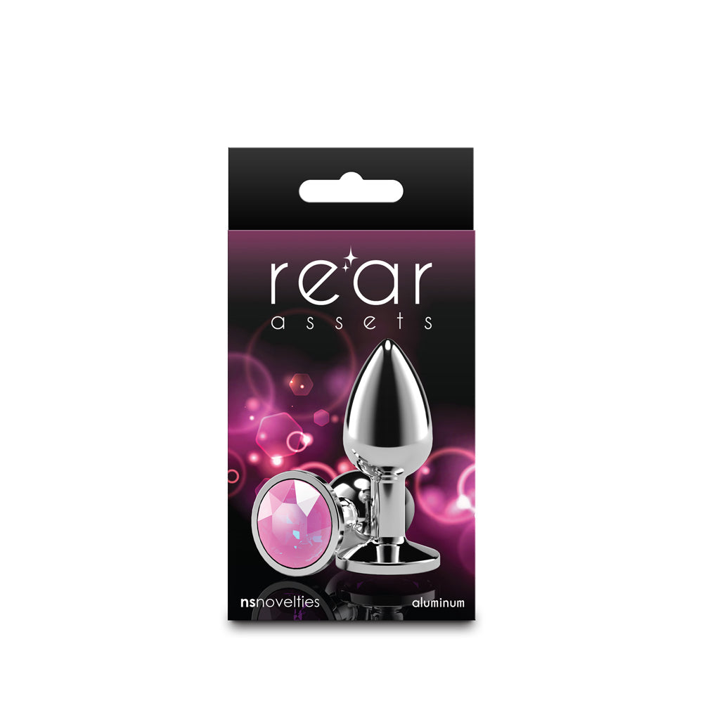 Rear Assets Silver Small Pink Gem Plug