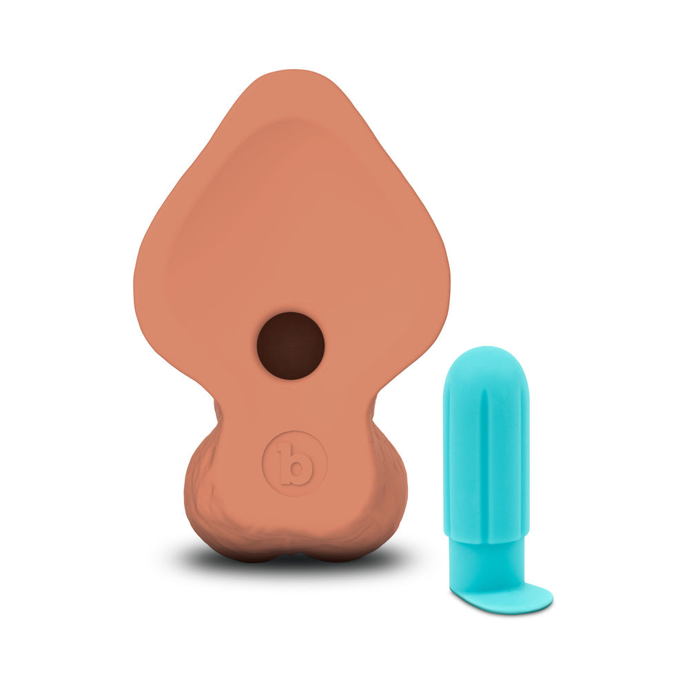 b-Vibe Slipskin Dildo 9in Curved Mocha