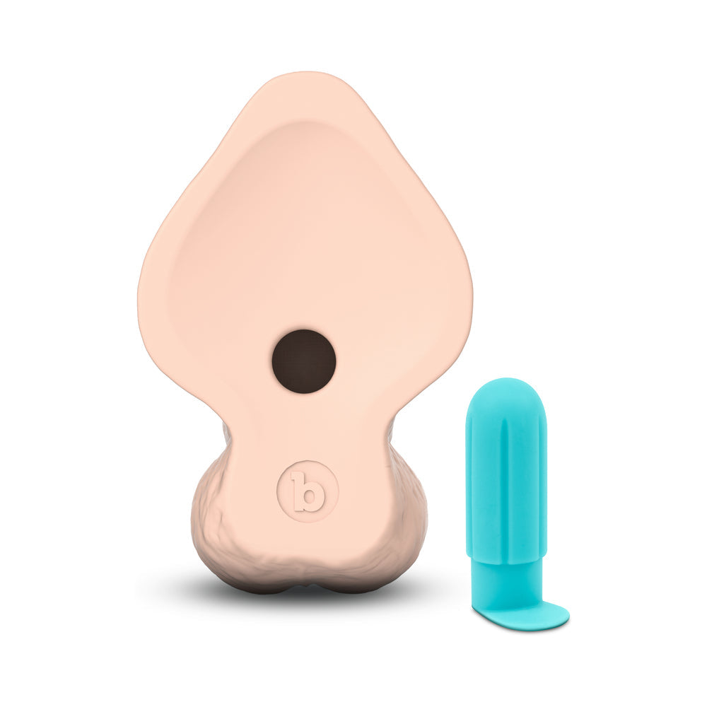 b-Vibe Slipskin Dildo 10in Curved Cream