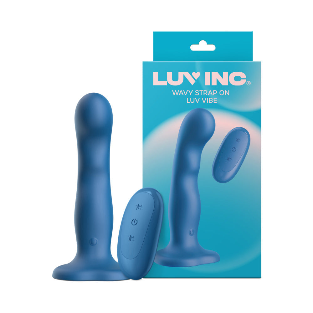 Luv Inc Wavy Strap-On Luv Vibe - Blue