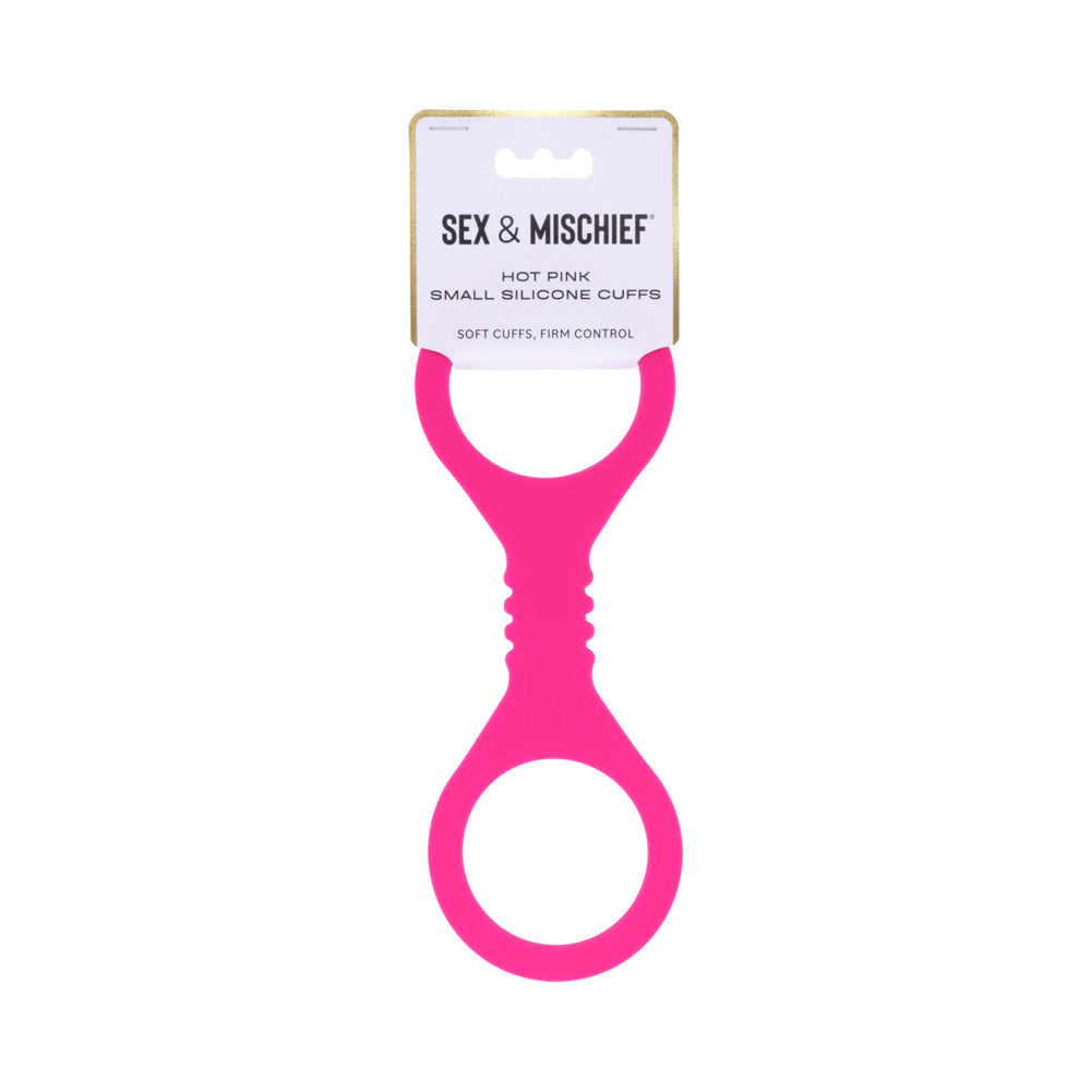 Hot Pink Small Silicone Cuffs - Playful Restraint
