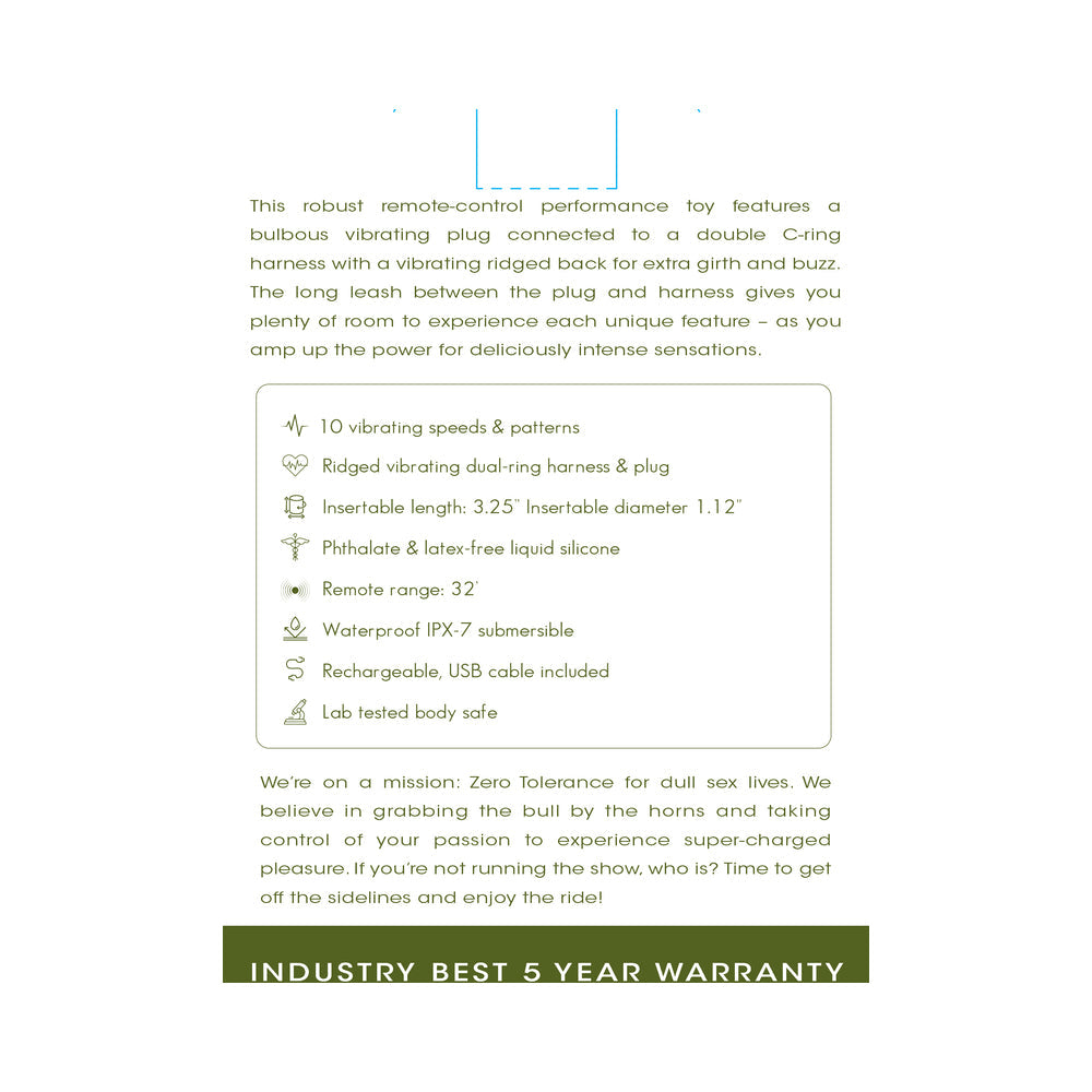 Prostate Vibrating Plug and Dual Cock Ring - ZT Prostate Power Pack Green