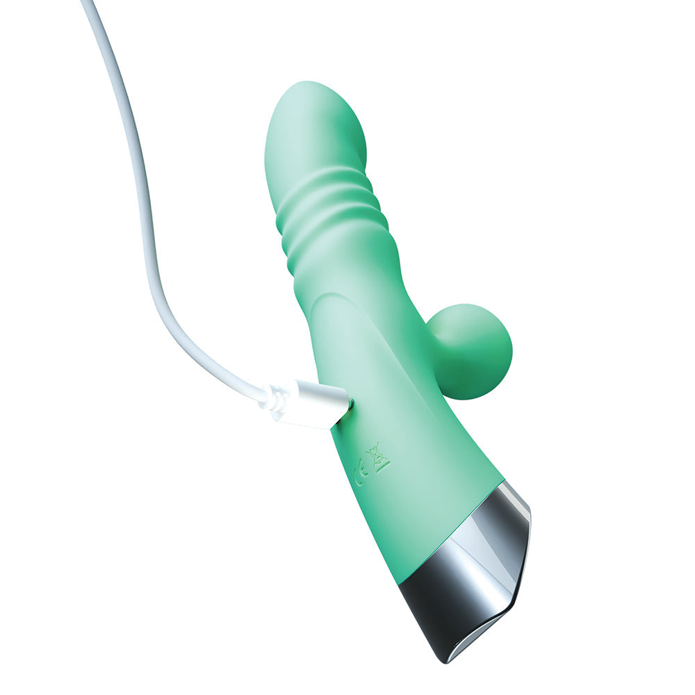 Intruder Thrusting Pleasure Vibrator - Mint