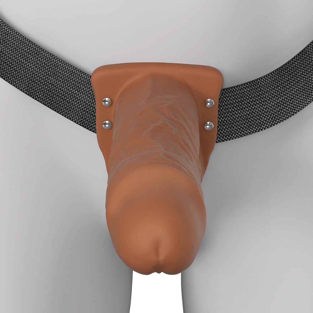 Vibrating Hollow Silicone Strap-On Dildo
