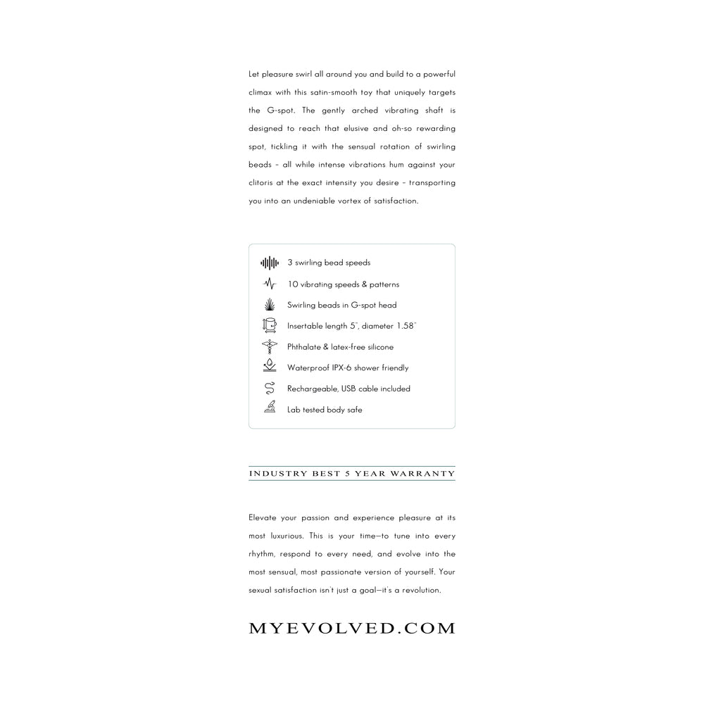 Evolved Satin Swirl Vibrator Mint for Luxurious Stimulation