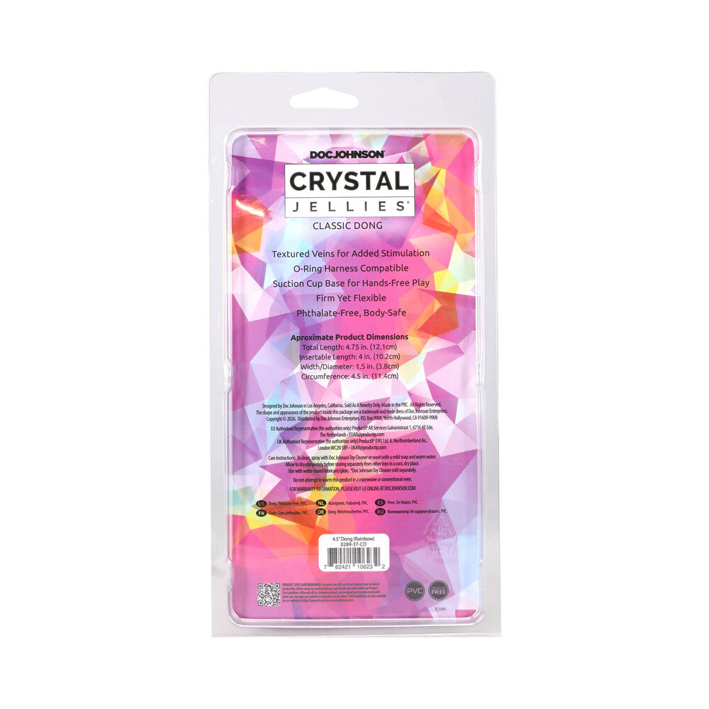 Crystal Jellies 4.5 in. Dong - Rainbow