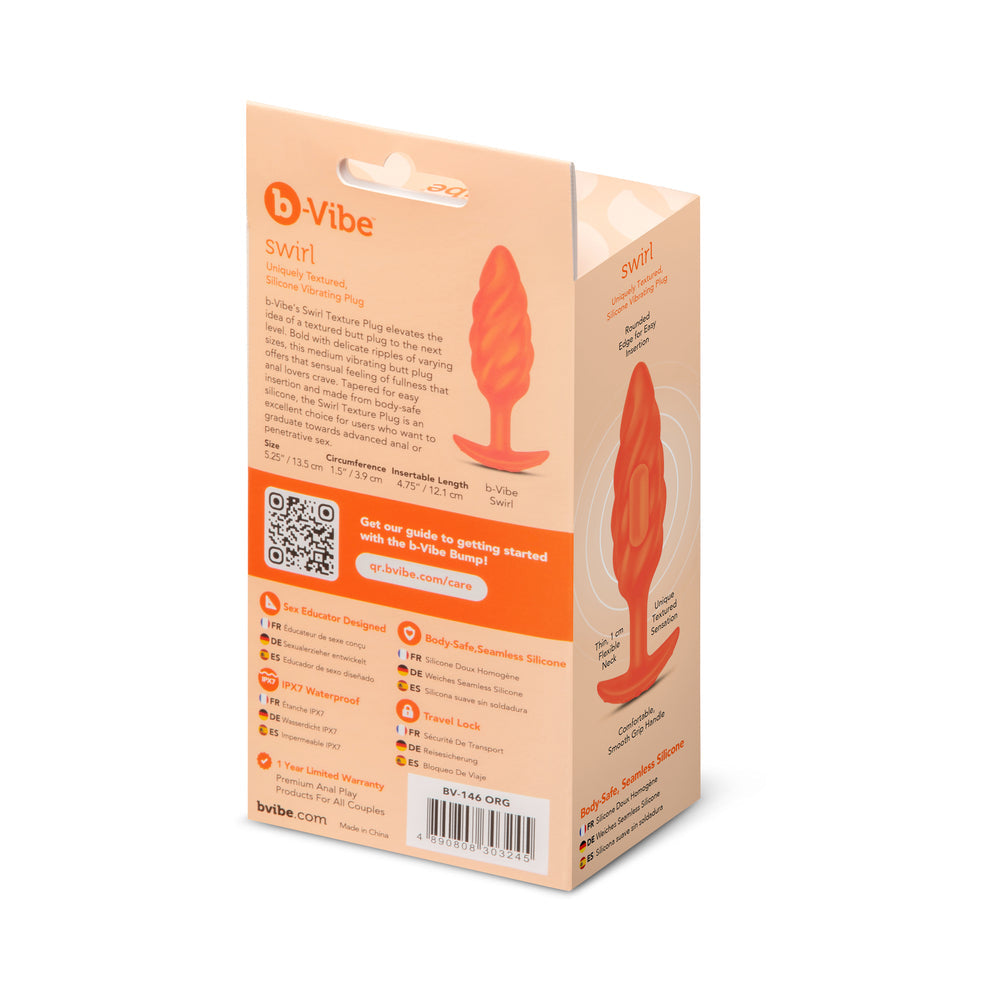b-Vibe Swirl Texture Plug Orange