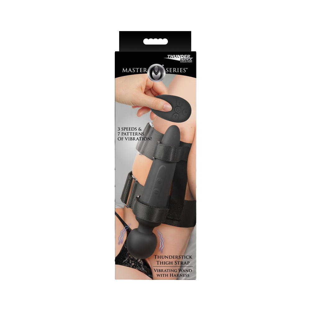 Master Series Thunderstick Thigh Strap Vibrating Wand with Harness