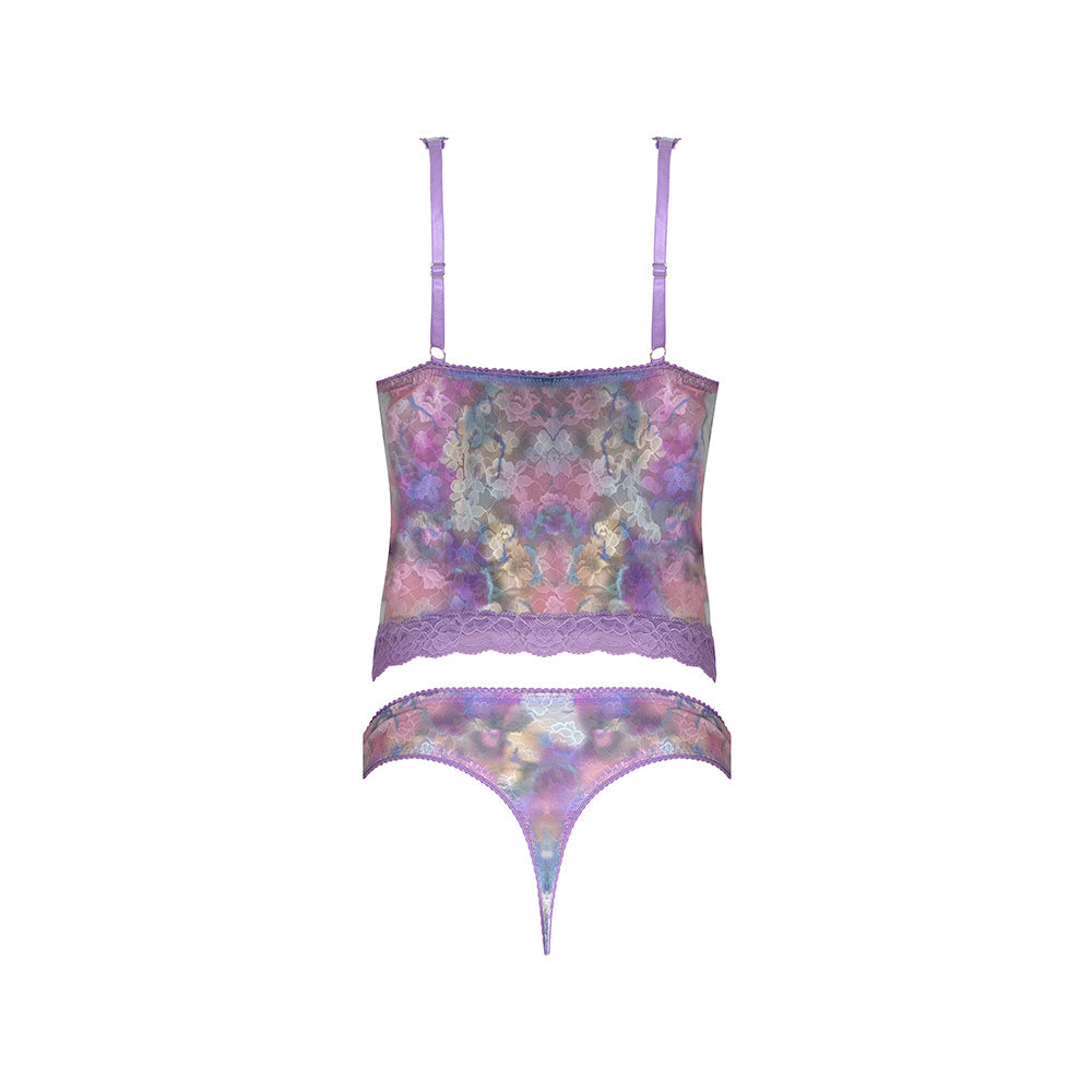 MS Wisteria Mist Bustier & Thong Floral Q