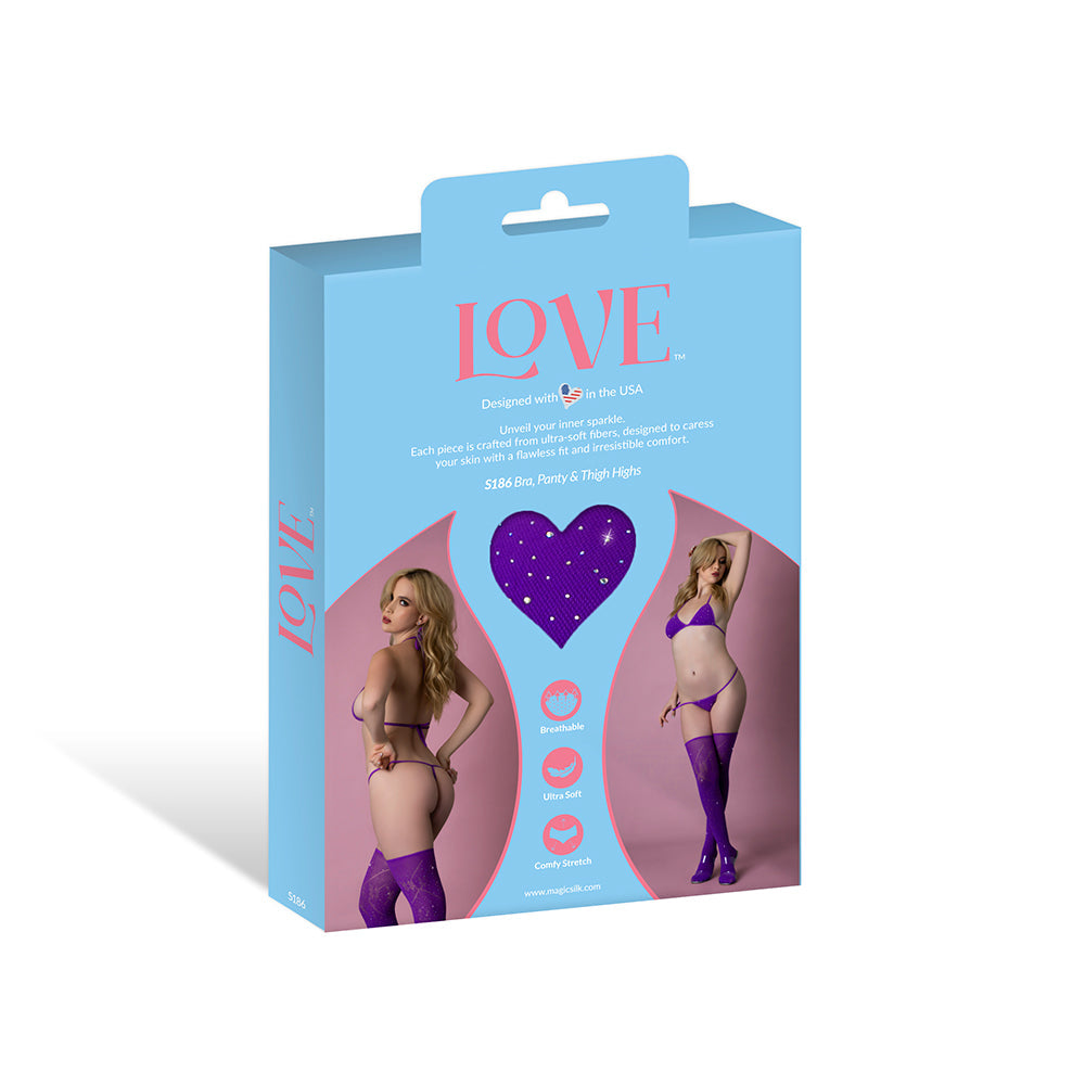 Magic Silk Seamless Bra, Panty & Thigh Highs Set