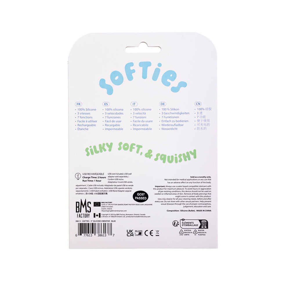 Softies Silicone Vibrator - 5in Blue