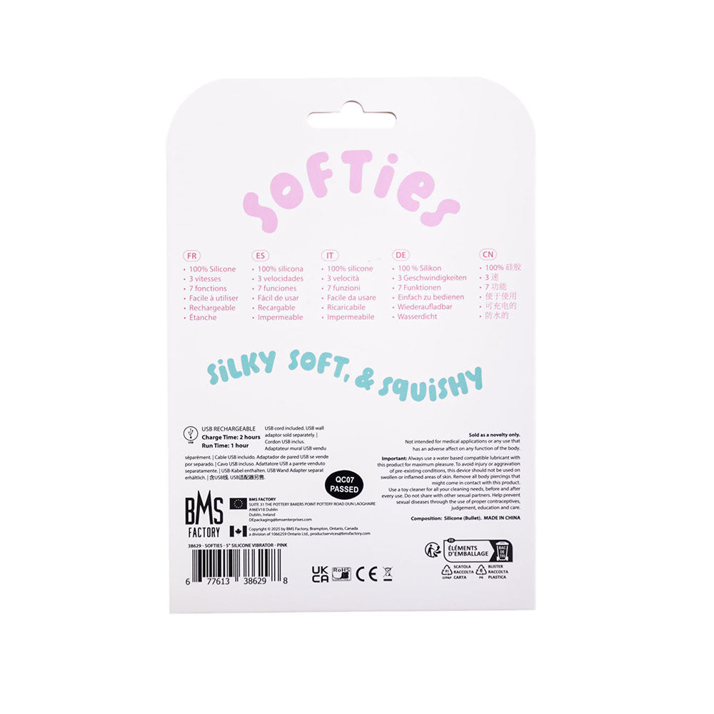 Softies Silicone Vibrator 5in Pink for Gentle Stimulation