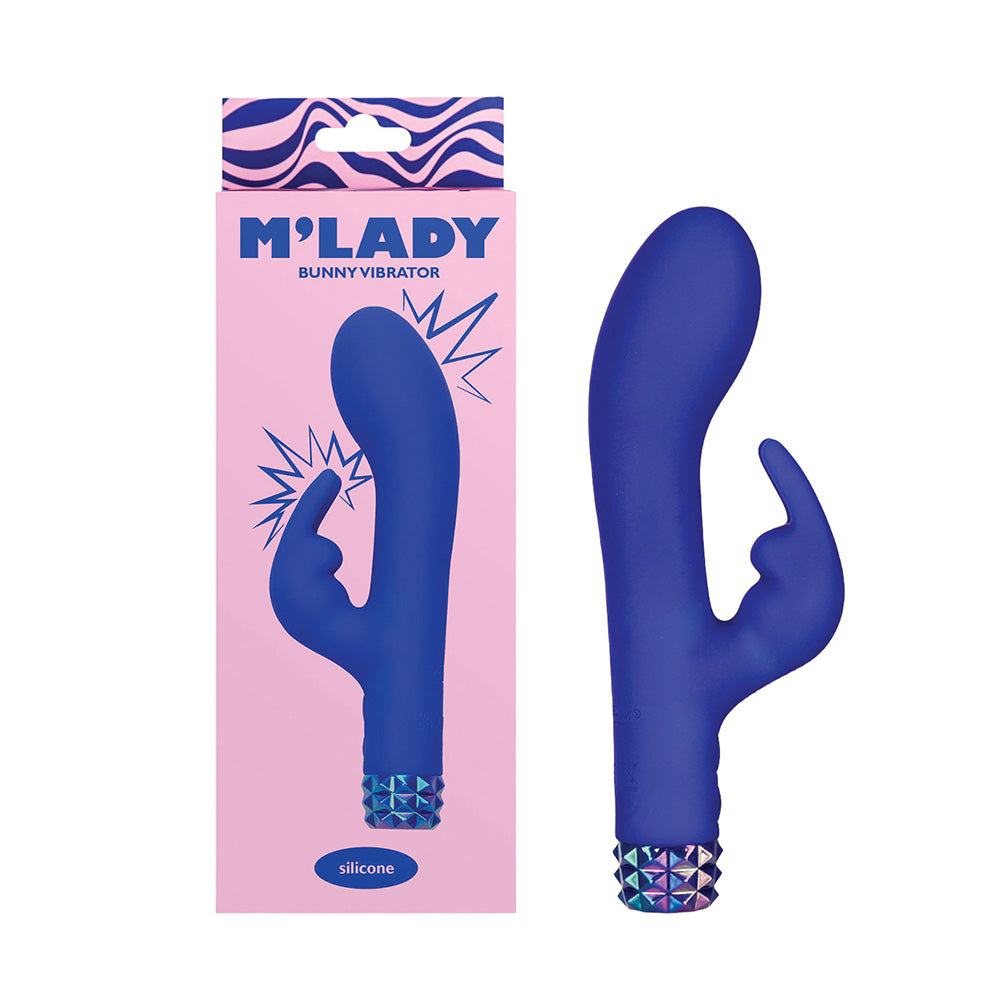 M'Lady Bunny Vibrator 6in Blue