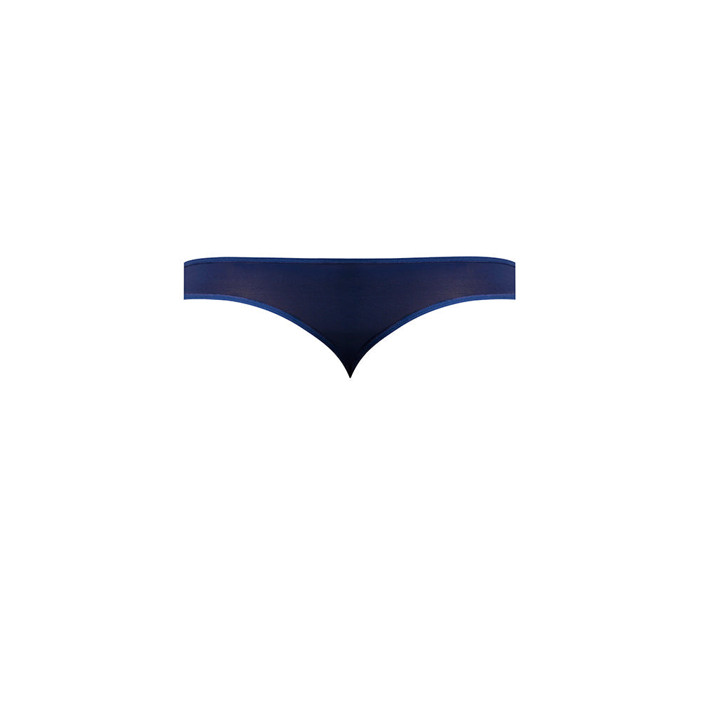 Sassy Lace Open Ring Thong in Navy L/XL