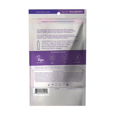 GLYDE Wildberry Condom - 12 Count