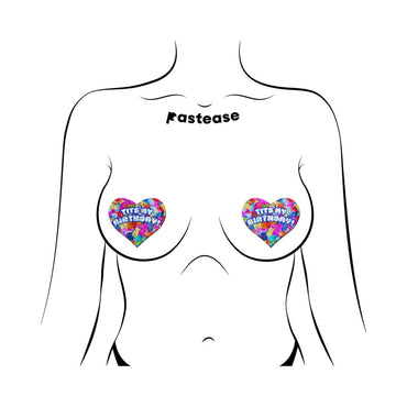 Tits My Birthday! Heart Breast Pasties with Confetti