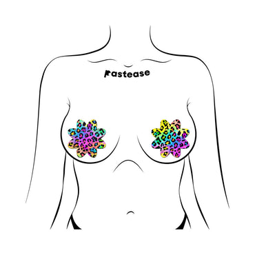 Pastease Rainbow Cheetah Leopard Print Petal Breast Pasties