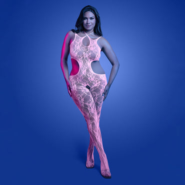 Fantasy Lingerie Glow Equilibrium Glow-in-the-Dark Crotchless Bodystocking Queen Size