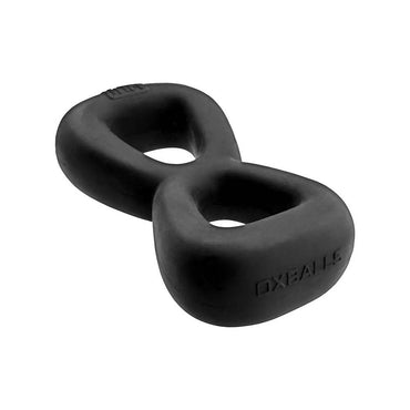 Hunkyjunk Boomerang Double-Ring Cockring & Nut-Tugger Black Fog