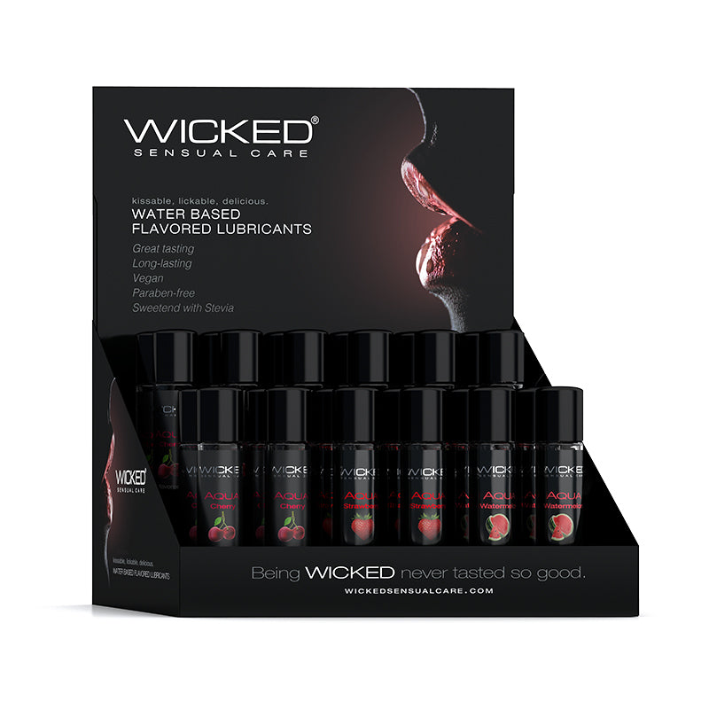 Wicked Aqua Classic Flavors Dp-8 Each 1oz. Strawberry, Watermelon and Cherry