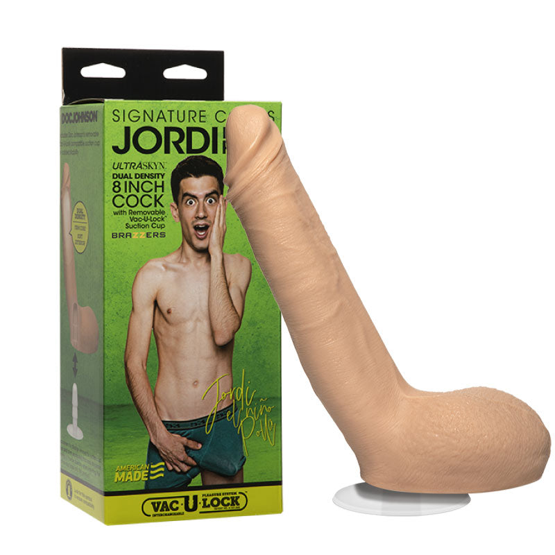 Signature Cocks Jordi El NiÒo Polla 8 inch ULTRASKYN Cock with Removable Vac-U-Lock Suction Cup Vanilla