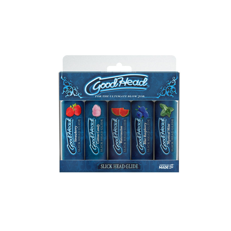 GoodHead - Slick Head Glide - 5 Pack - 1 fl. Oz Strawberry, Cotton Candy, Watermelon, Blue Raspberry, Mint