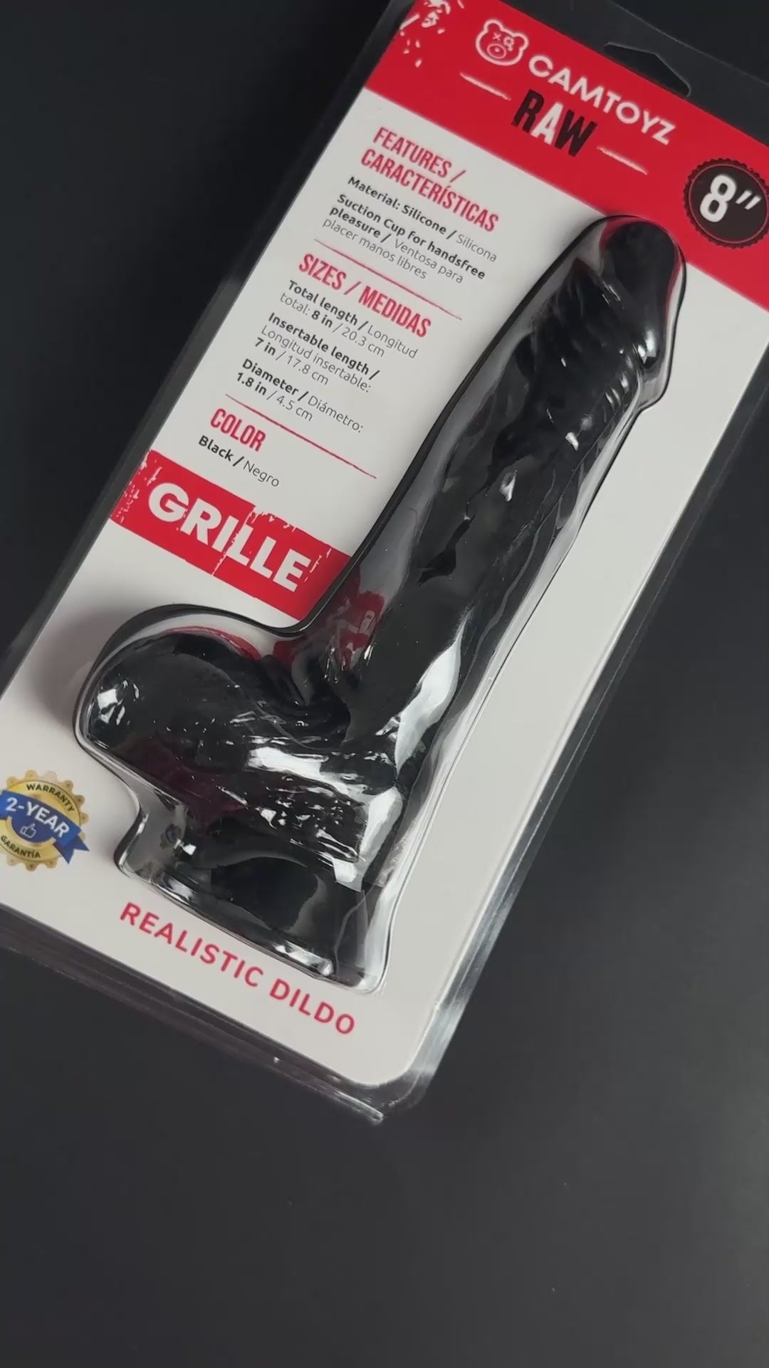 Camtoyz Realistic Black Dildo Grille