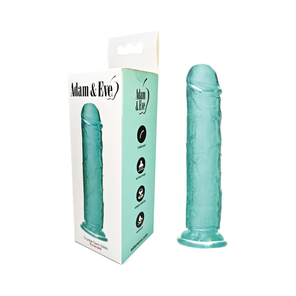 Adam & Eve Crystal Gem 7 in. Dildo - Emerald